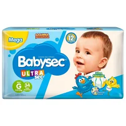Fralda Descartável Mega Babysec Pacote G C/ 32 Un